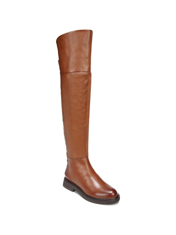 FRANCO SARTO Womens Brown Battina Round Toe Block Heel Leather Riding Boot 6.5 M