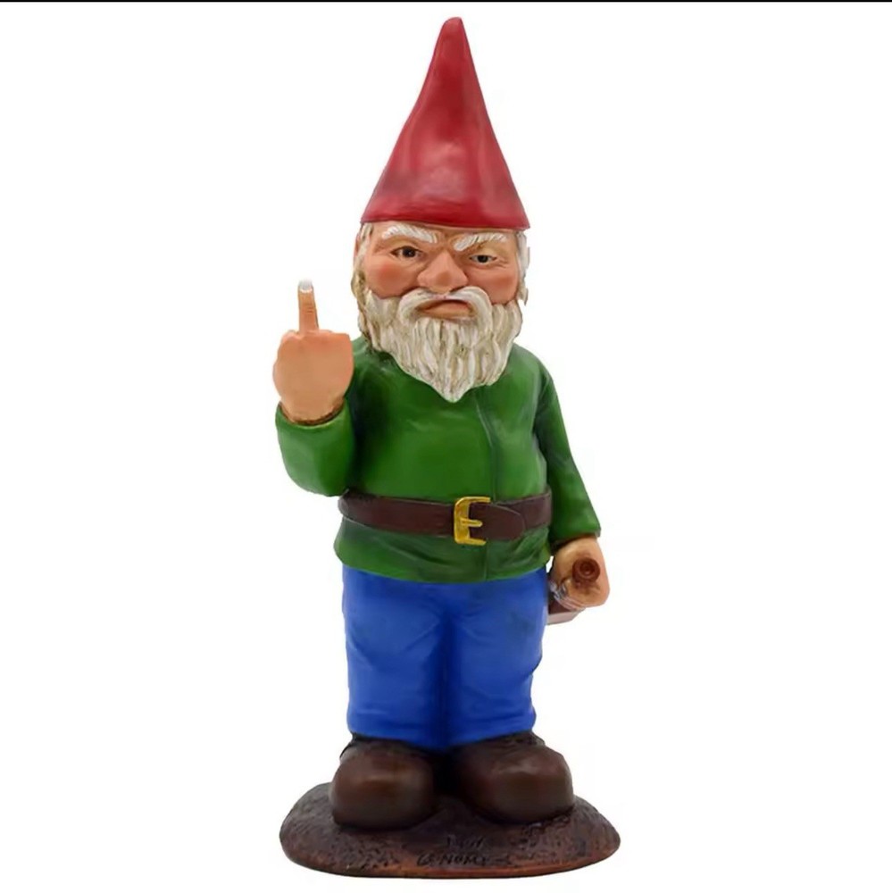Flipping Off Gnome Hilarious Outdoor Lawn and Garden Decoration