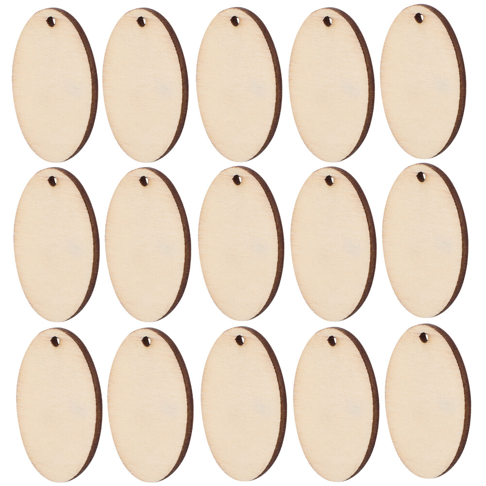 50 Pcs Oval Wood Earring Blanks Hardwood Dowels Hanging Ornaments
