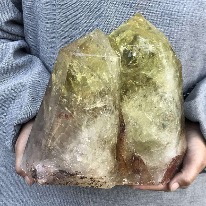 6110g Natural Smoky Citrine Quartz Obelisk Double-Pointed Healing Crystal