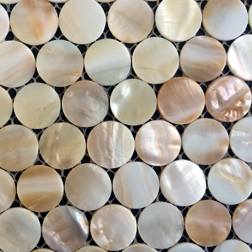 11PCS Natural Penny Round Shell Mosaic Mother of Pearl Decoration Bathroom Tile