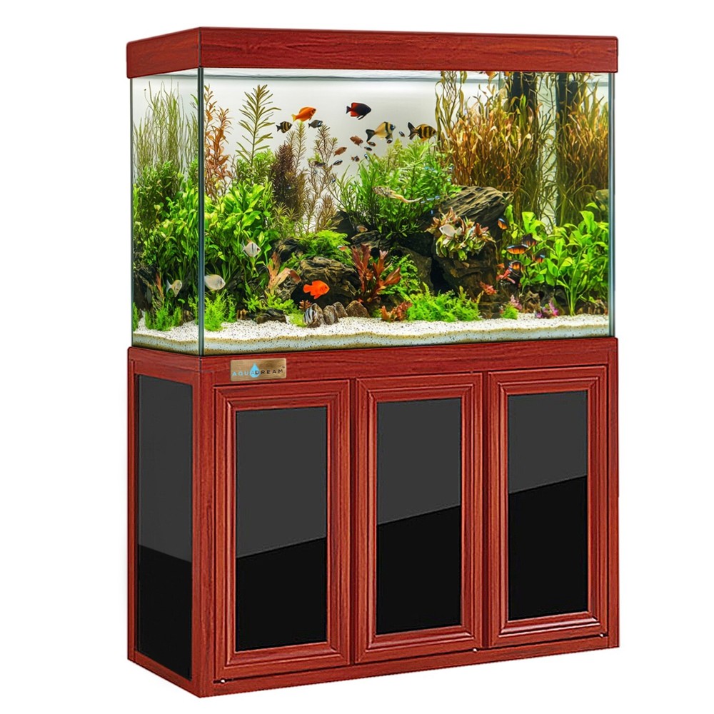 135 Gallon Redwood Stand Tempered Glass Aquarium Tank