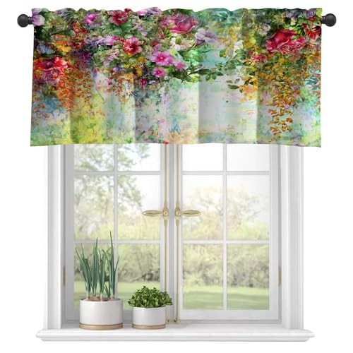 Curtain Valances, Abstract Flowers 18