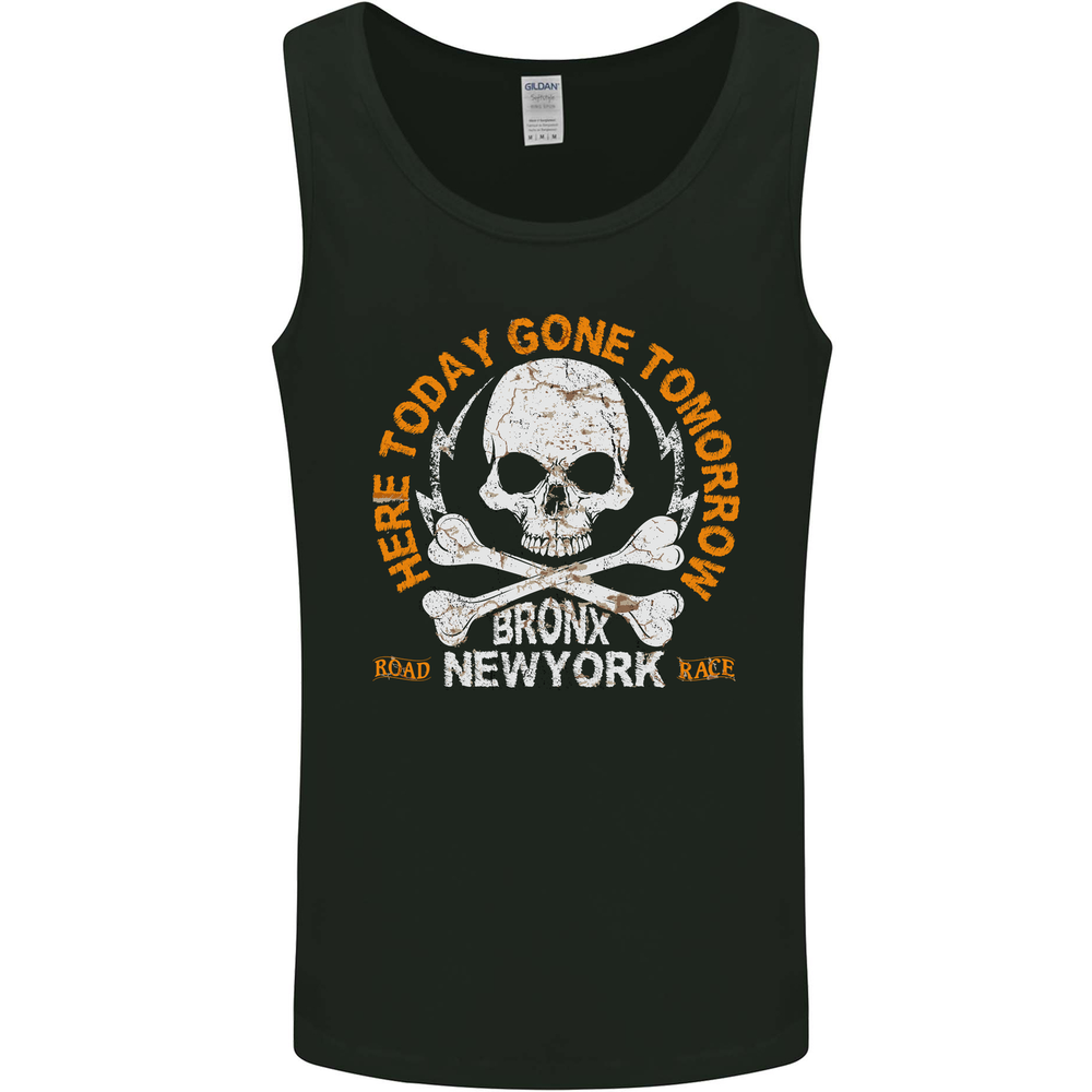Biker Skull Here Today Motorbike Motorcycle Mens Vest Tank Top