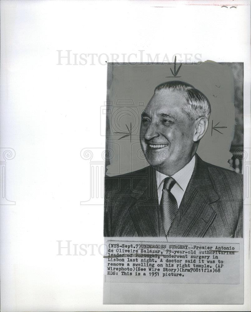 1968 Press Photo Premier Antonio de Oliviera Salazar - dfpb22169