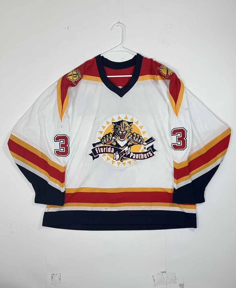 CCM Maska Florida Panthers XL Junior Hockey Jersey Vintage Y2K Distressed NHL