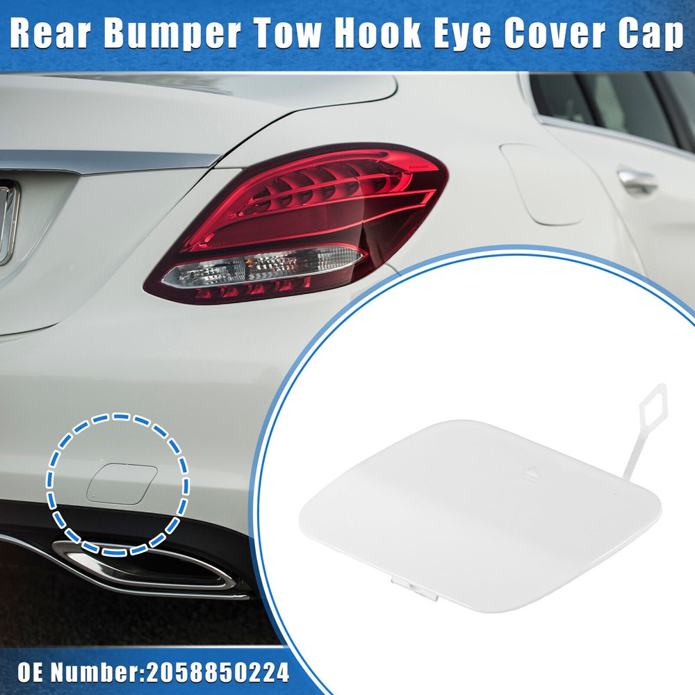 Mercedes C300 Sedan Rear Bumper Tow Hook Cover in White – OE Style Fit