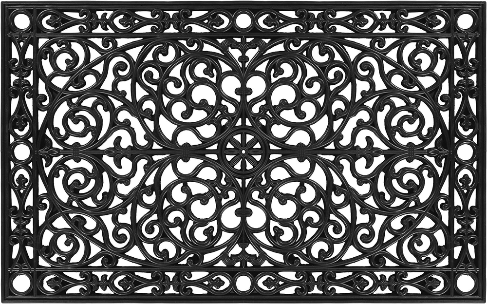 AZ900223048 Gatsby Black Rubber Doormat 30x48 Indoor Outdoor Durable Entry Mat