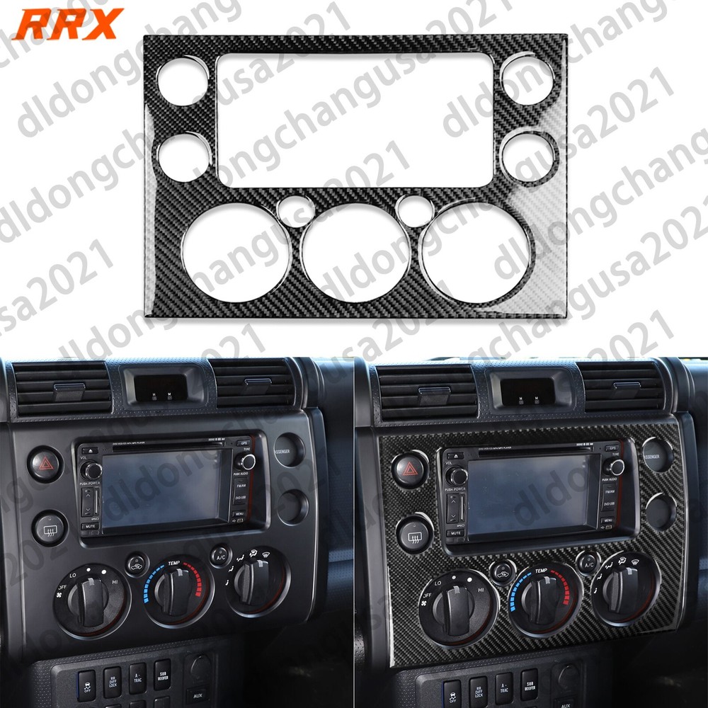 Real Carbon Fiber Console AC Climate Panel Cover For Toyota FJ Cruiser 2007-2021