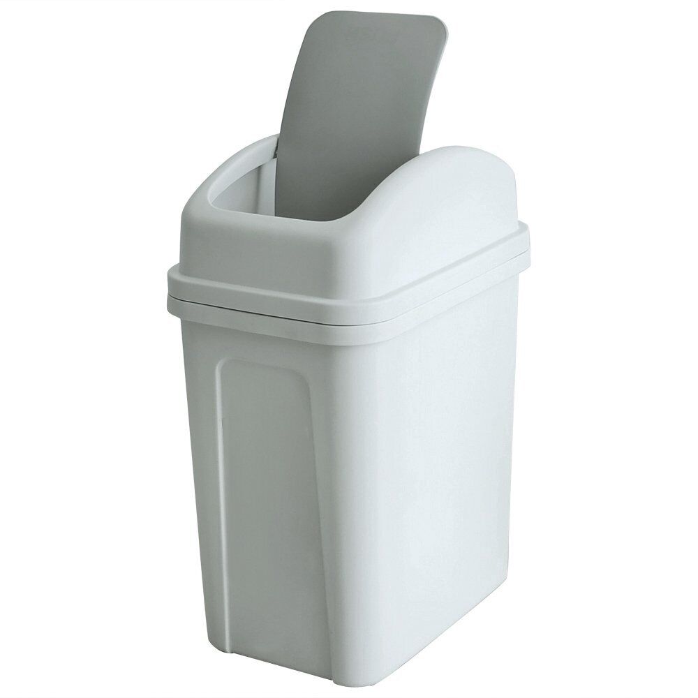 7 Liter / 1.8 Gallon Plastic Trash Can, Small Garbage Can with Swing Lid (Sli...