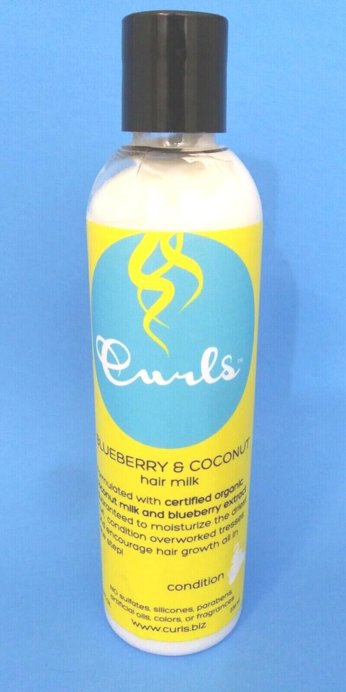 Curls Women Hair Milk Blueberry Coconut Moisturizes & Conditions Curly Hair 8 Oz