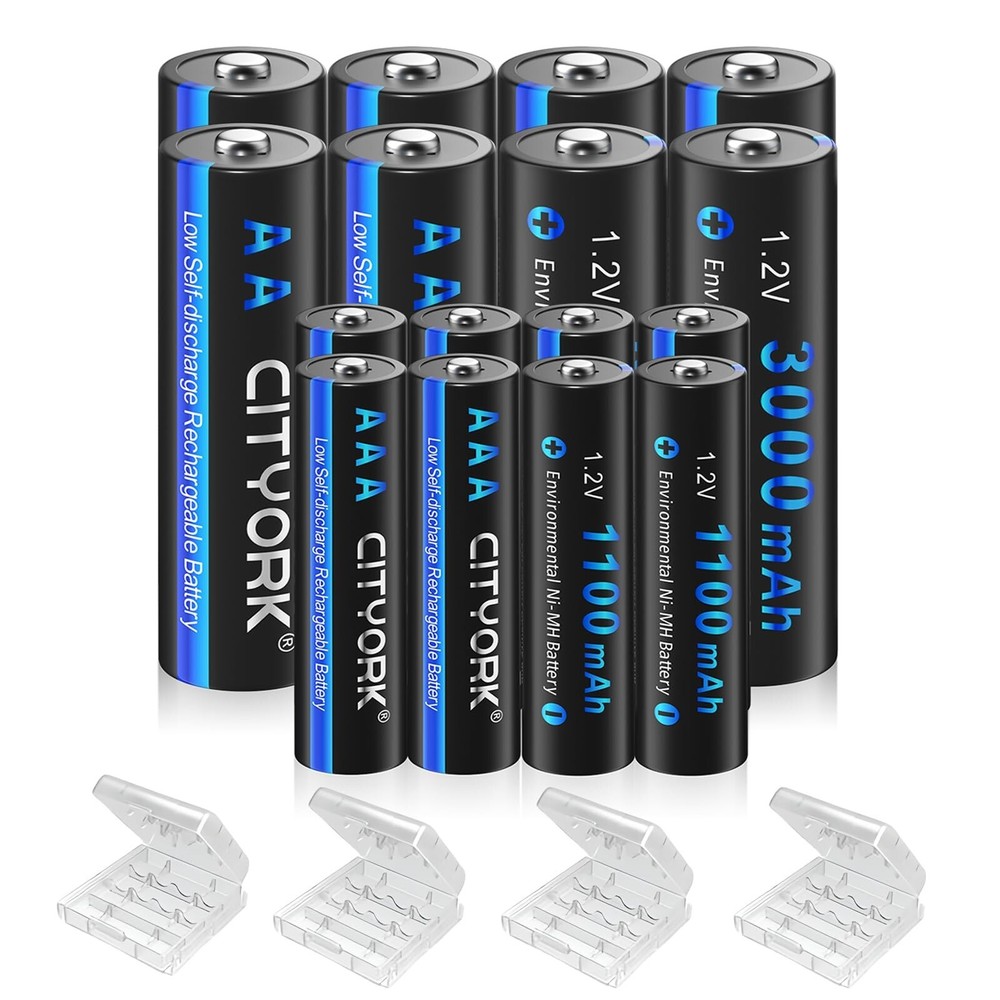 AA AAA Rechargeable Batteries Combo Pack of 16, 8 PCS AA 3000mAh and 8 PCS AA...