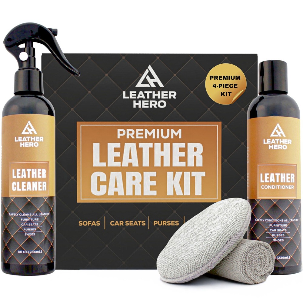Leather Cleaner & Conditioner Kit – 4-Piece Set for Deep Cleaning & Protection