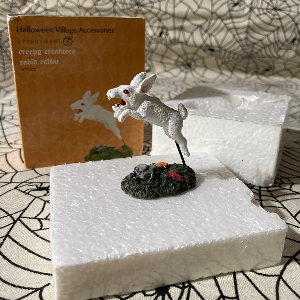 Dept 56 Halloween Village Creepy Creatures Rabid Rabbit Monty Python Collectible 4057622 NIB