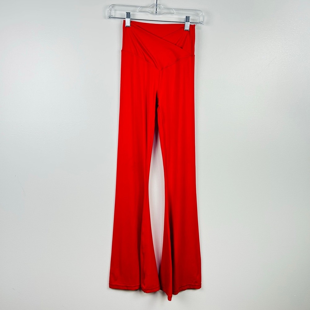 Aerie Offline Red Real Me Super Flare Hi-Rise Pants Medium