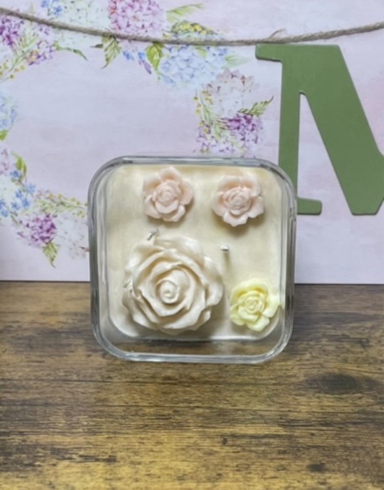 BeyondOz 10oz Soy Scented Floral Votive Candle for Home Decor