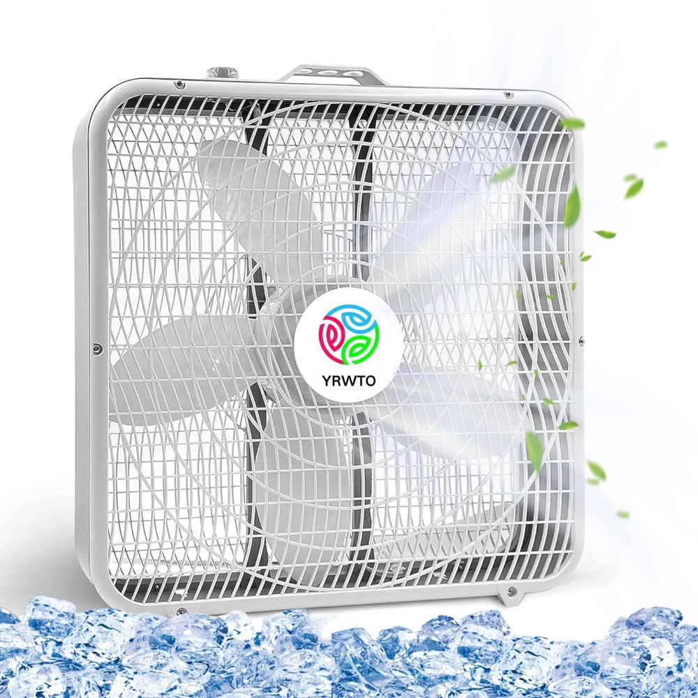 20 Inch Box Fan, Three Speeds Window Table Cooling Fan, Strong Wind, Quiet Opera