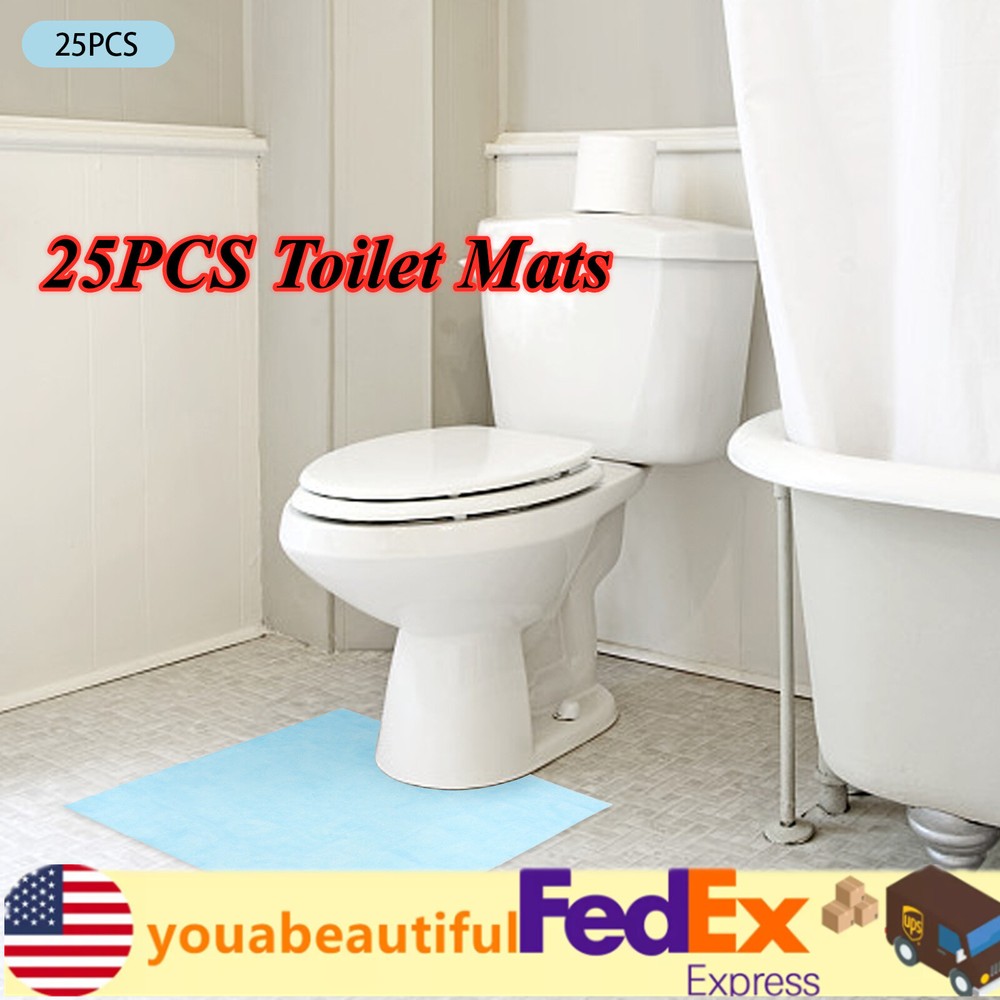 25 Pcs Non-Slip U-Shaped Disposable Toilet Training Mats for Kids