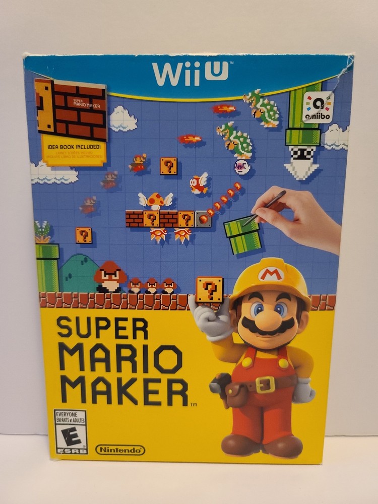 Super Mario Maker - Nintendo Wii U - w/ Idea Book and Box - CIB Complete Tested