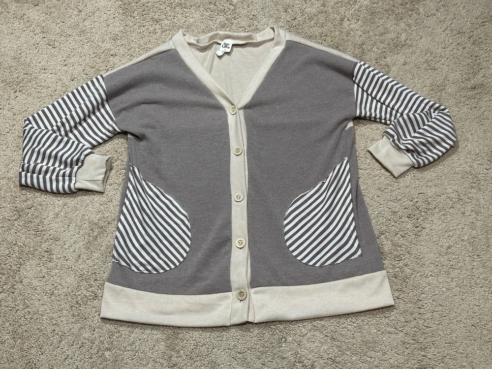 Sew In Love Womens Sweater/Cardigan Size Small Multicolor Button Front Striped