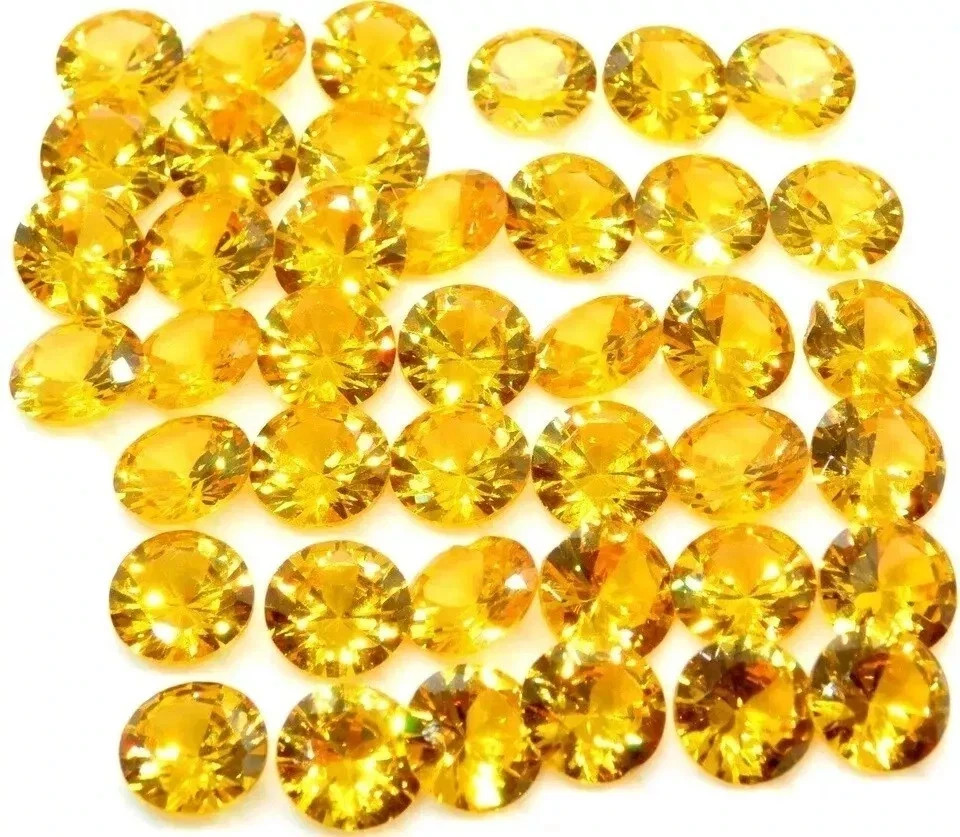 6 mm Natural Cambodian 200 Pcs Gold Yellow Zircon GIE Certified Loose Gemstone