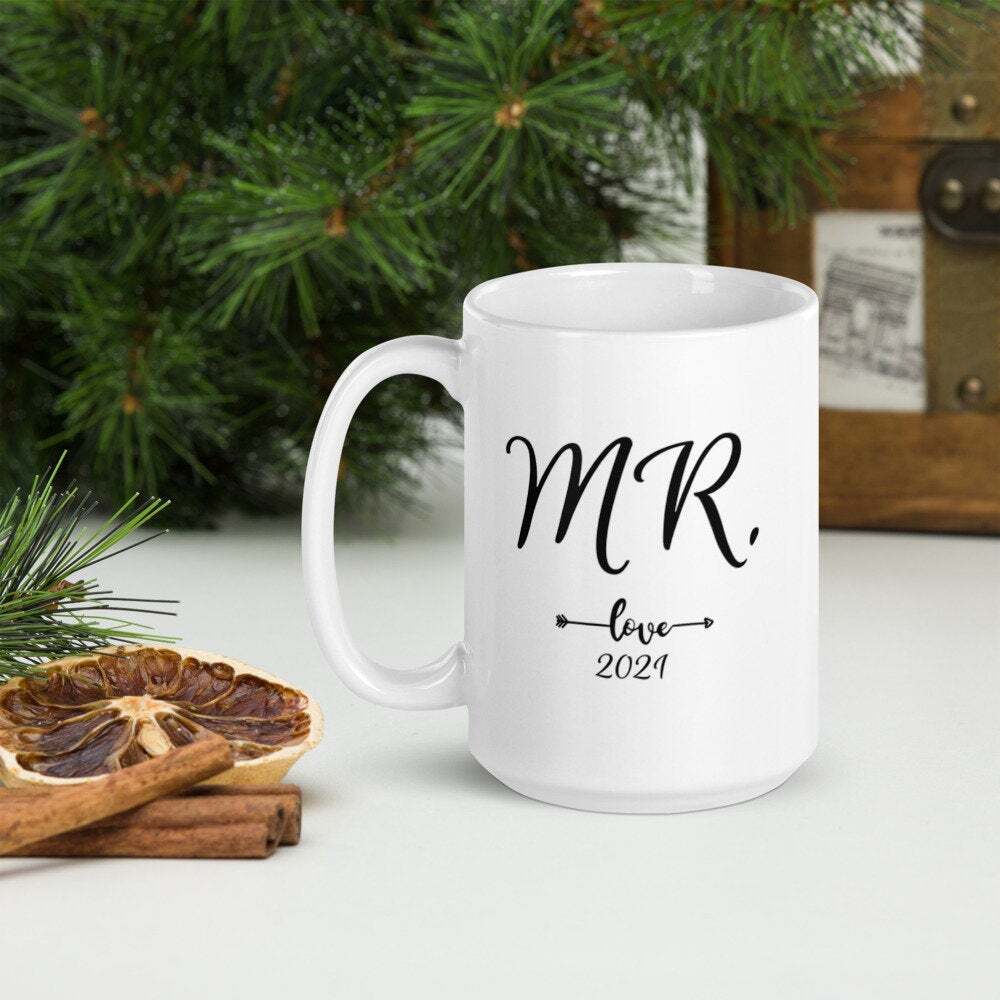 Wedding Gift Mr Est 2021 White Glossy Coffee Mug Groom Gift Wedding Gift For