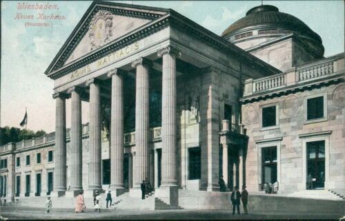 Ansichtskarte Wiesbaden Neues Kurhaus Hauptportal 1907  (Nr.956)