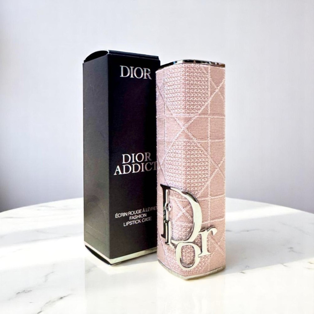 Dior Tutu Lip Case Pink Embroidered Cannage Design