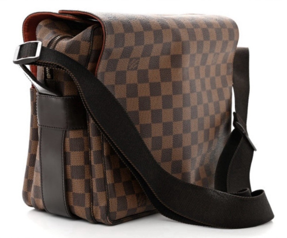 Louis Vuitton Naviglio Shoulder Bag Brown Leather