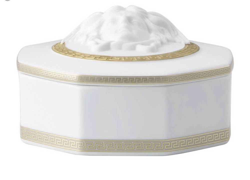 Versace Medusa Trinket Jewelry Prestige Table Home gold decor Christmas Sale New-image