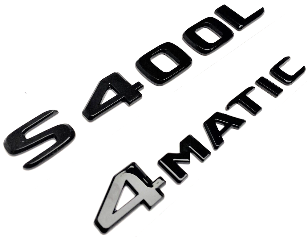 2 S400L+4MATIC BLACK FOR MERCEDES REAR TRUNK EMBLEM BADGE NAMEPLATE DECAL LETTER