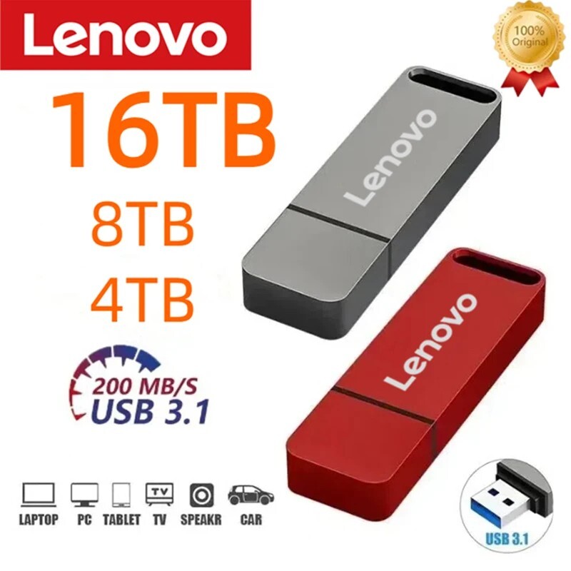 Lenovo 16TB USB 3.1 Flash Drive U Disk Type-C Interface High Speed Transfer 8TB
