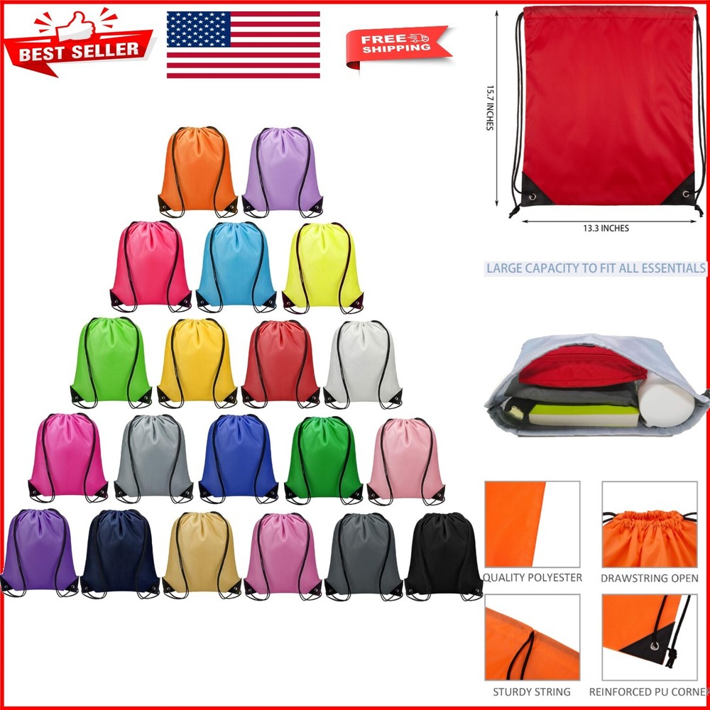 Versatile 100 Multicolor Drawstring Backpacks for Active Lifestyle & DIY Designs