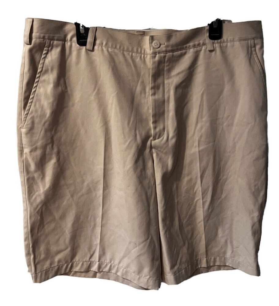 Nike Dri Fit Performance Golf Shorts Mens Size 40 Flat Front Beige Lightweight