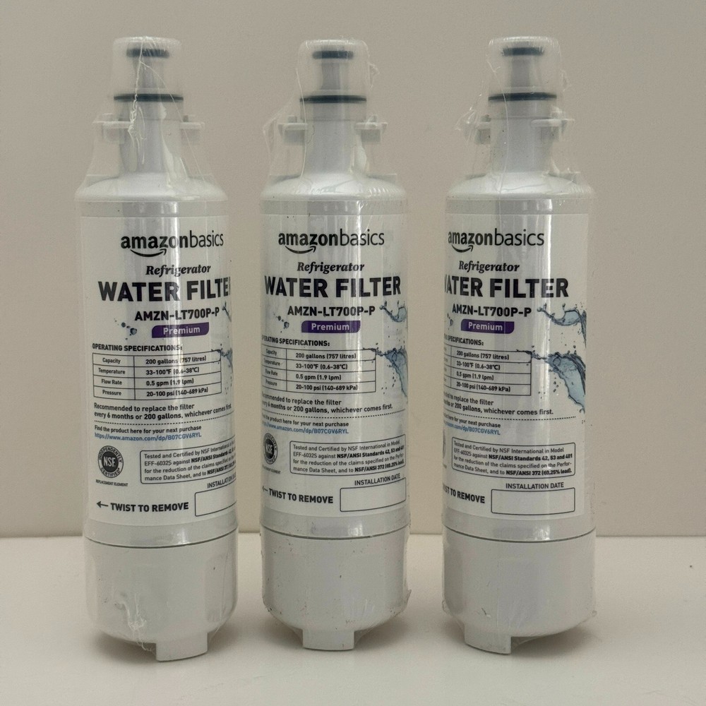 3-Pack LG LT700P Refrigerator Water Filter Cartridges by Amazon Basics