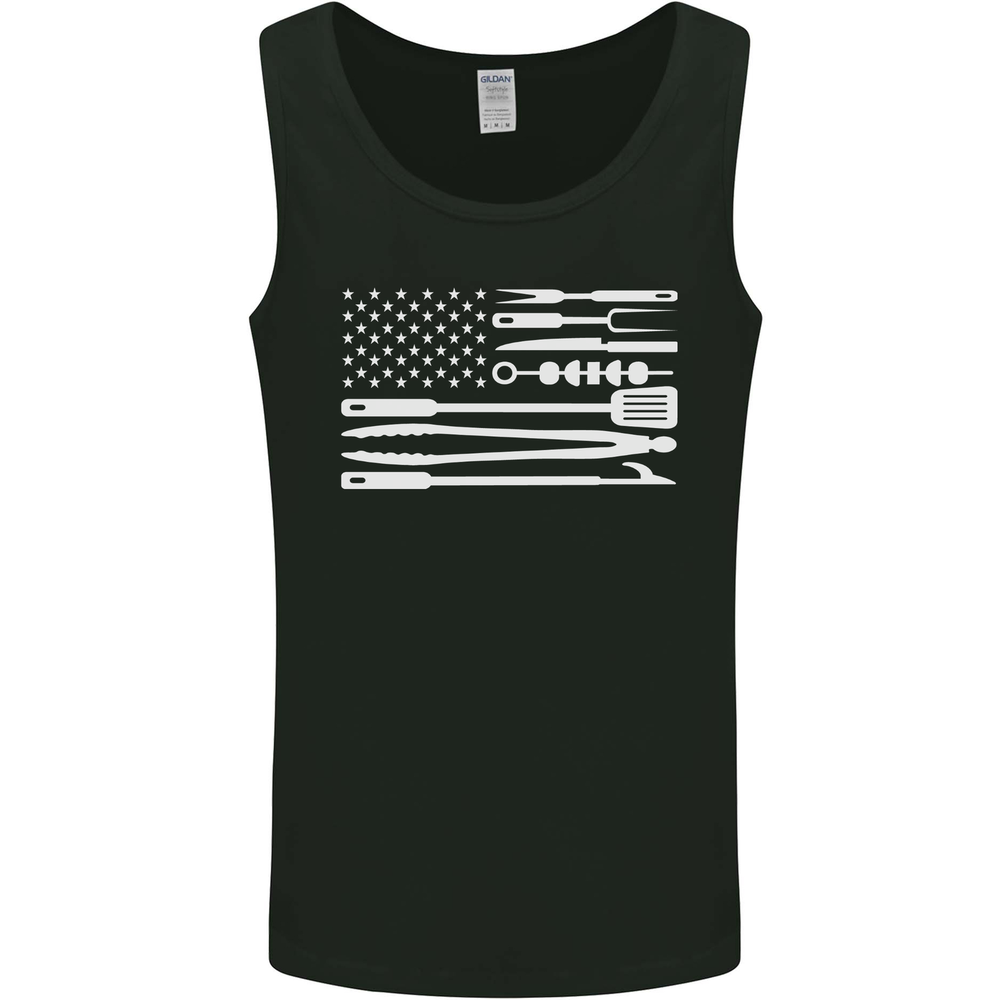 USA Grill Flag America BBQ Food Mens Vest Tank Top