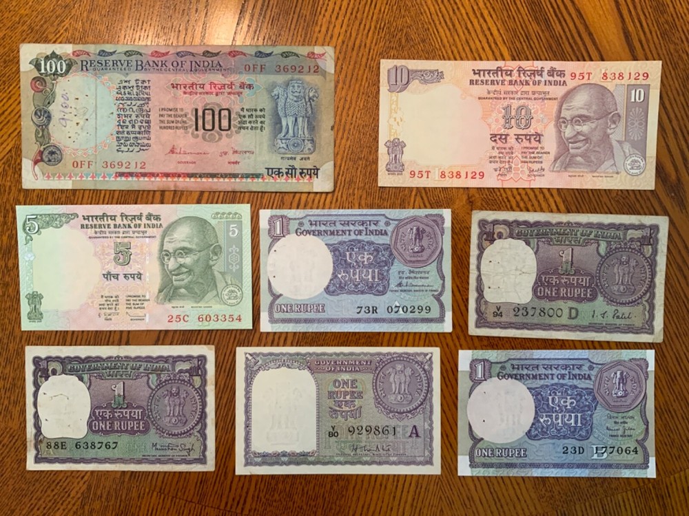 Vintage World Banknote Lot from India.