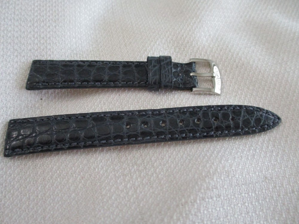 COACH GENUINE alligator contrast stitch watchstrap watch band strap 14 MM  navy