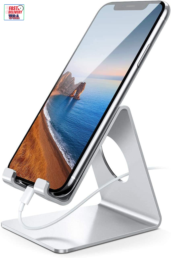 Cell Phone Stand, Desk Phone Holder Cradle, Compatible with Phone 12 Mini 11 Pro