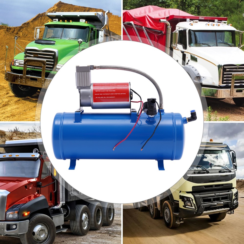 DC 12V Air Compressor 150psi with Universal 6 Liter Tank Train Air Horn Kit New