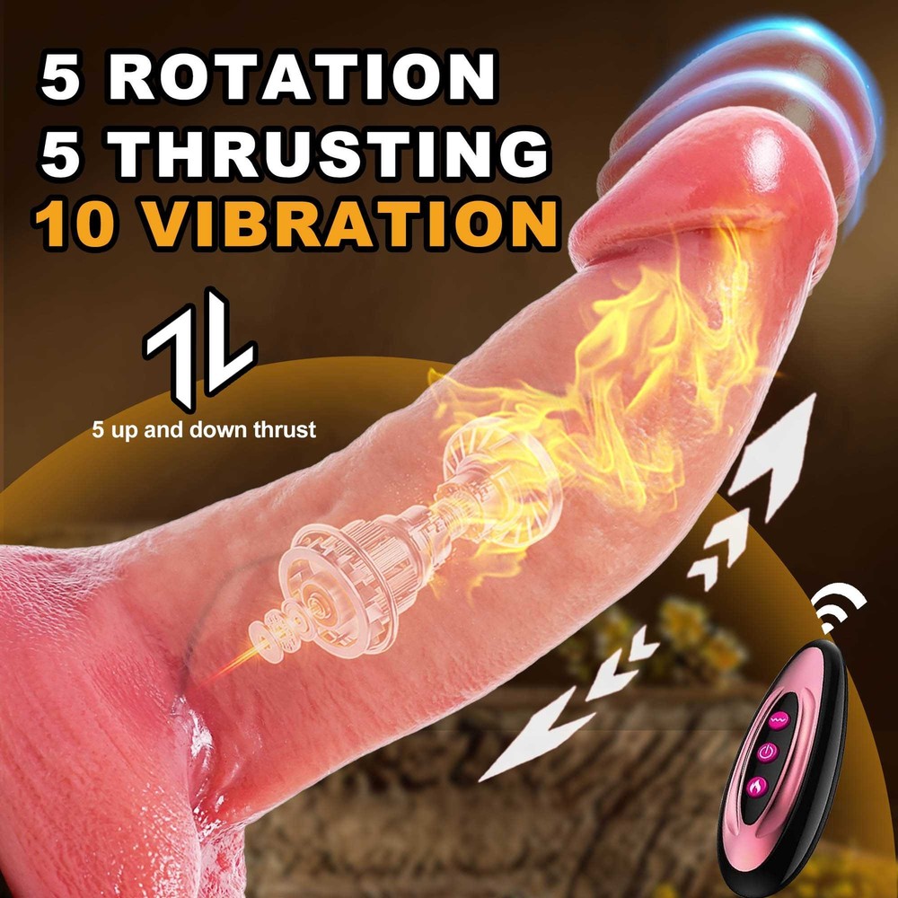 Heat Thick Huge Realistic Thrusting Dildo Vibrator Sex Toys Women Remote Control