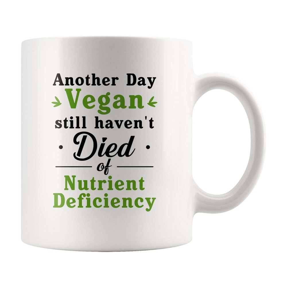 Funny Vegan Coffee Mug - Perfect Gift for Plant-Based Friends with Nutrient Deficiency Humor