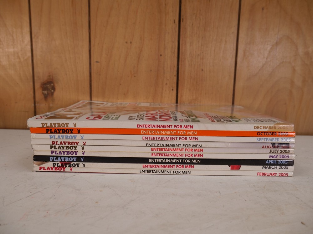 LOT of 10 Playboy Magazine 2005 issues
