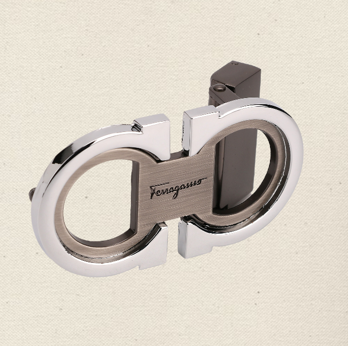 Salvatore Ferragamo Alloy Belt Buckle Silver with Gray for 34-35mm Belt