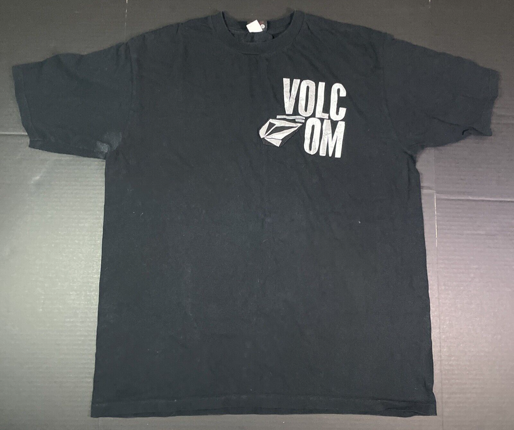 Volcom Men's T-Shirt Size XL Black Short Sleeve Graphic Print Crew Neck