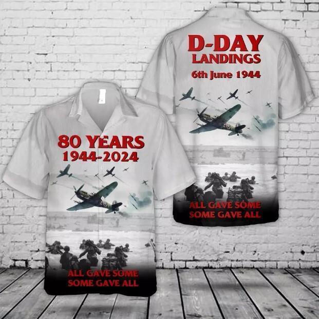 D-Day 80 Years Normandy Beach Landings Hawaiian Shirt for Summer Style