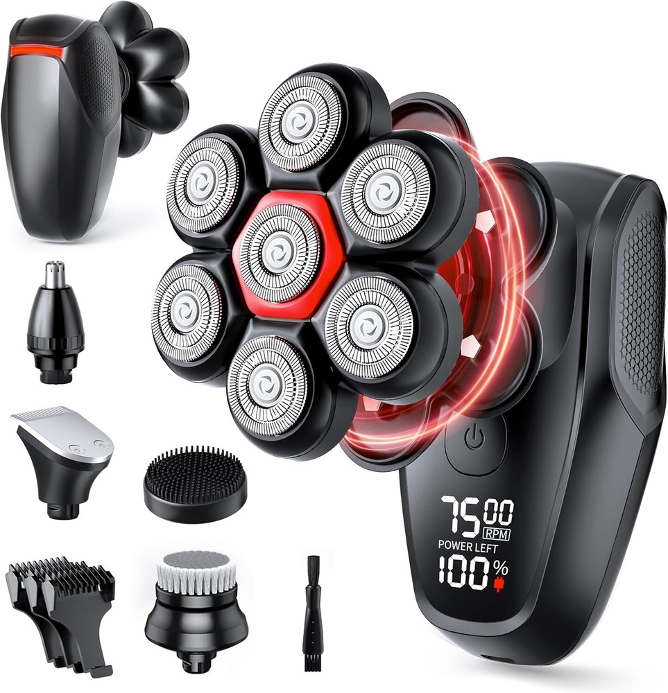 Ultimate 7D Magnetic Waterproof Electric Shaver for Bald Heads  