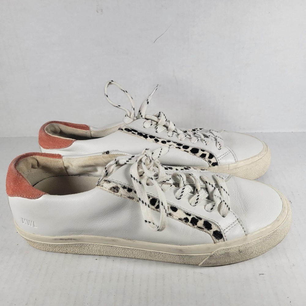 Madewell Leopard Print Leather Lace-Up Sneakers Size 7.5