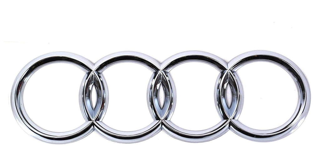 Audi Rear Rings Emblem Boot Trunk Sticker Badge Logo Chrome Silver 203mm x 70mm