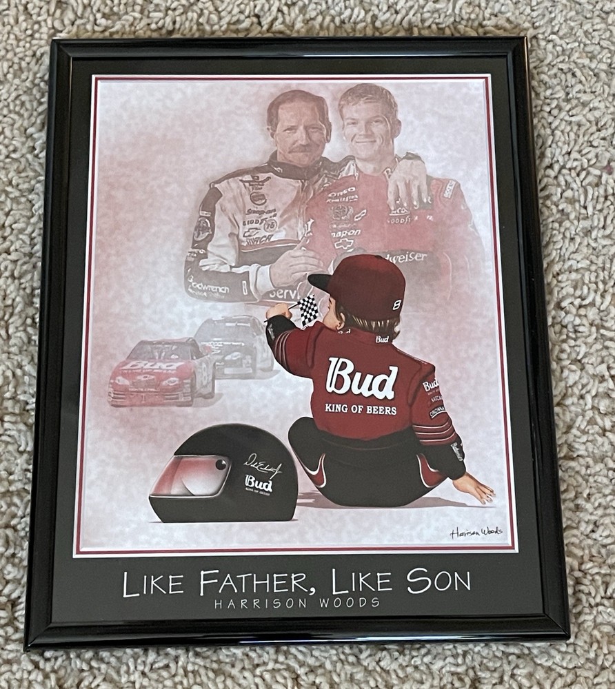 Dale Earnhardt Sr & Jr Framed 8.5x10.5 Picture Father Son NIB